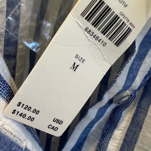 NWT new anthropologie Maeve sleeveless long tunic ruffle medium blue white - Picture 4 of 17